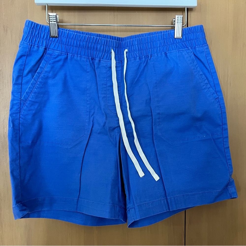 Talbots blue cotton & tencel elastic waist shorts, medium